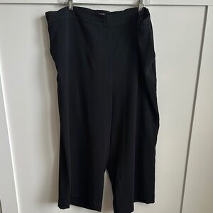 Loft Plus Chic Cropped Black Pull-on Wide-Leg Pants, 20